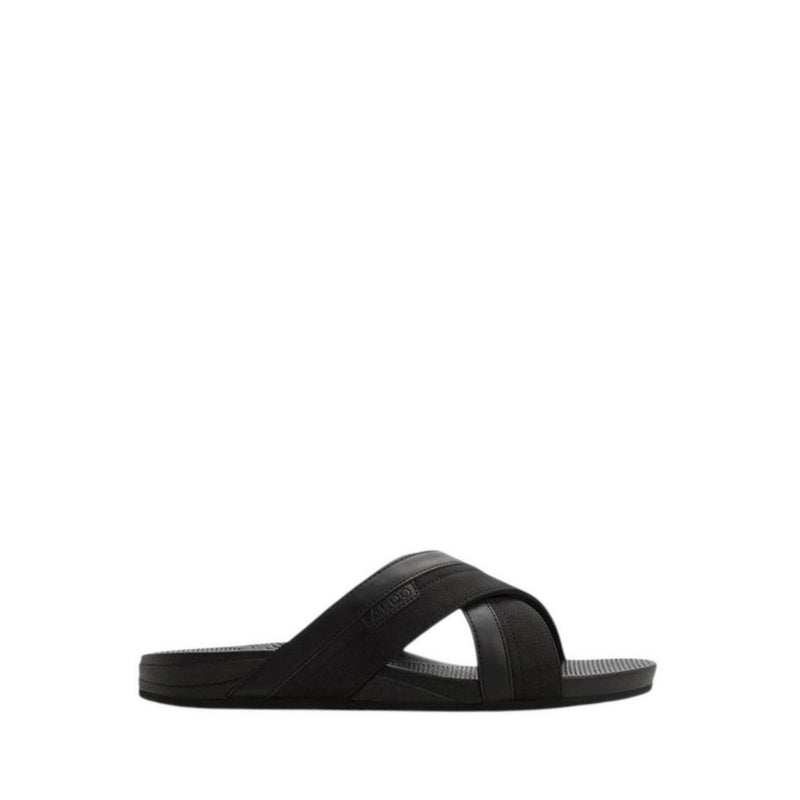 ALDO PIETTE FLAT SANDALS - BLACK
