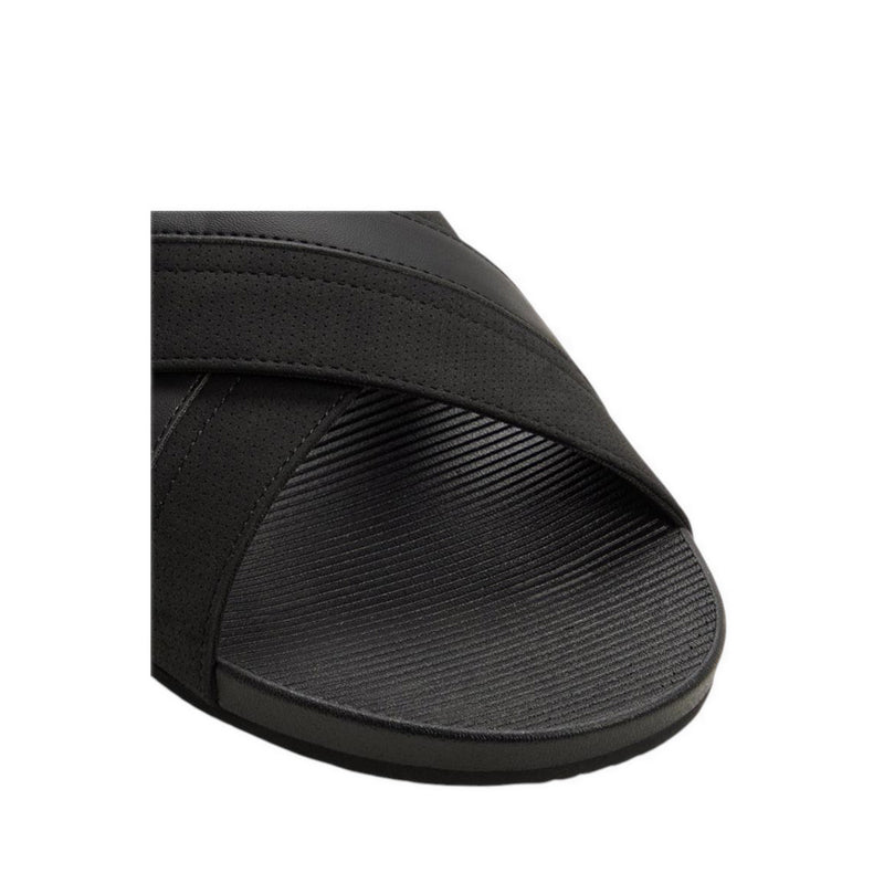ALDO PIETTE FLAT SANDALS - BLACK