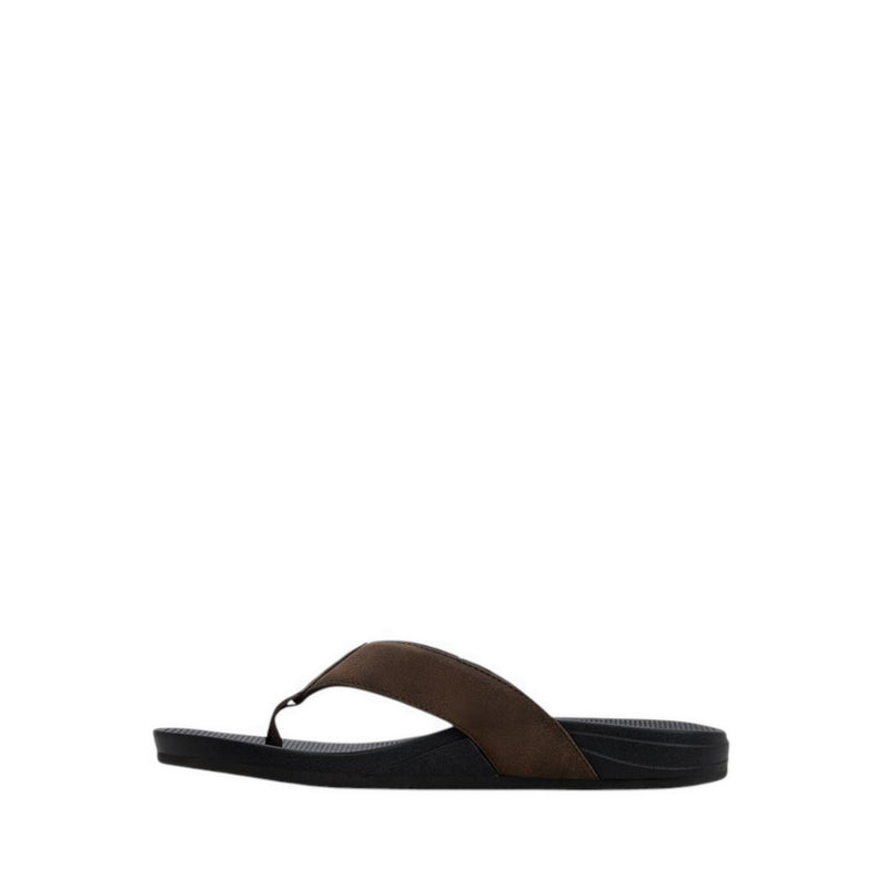 ALDO STEFFEN FLAT SANDALS - DARK BROWN