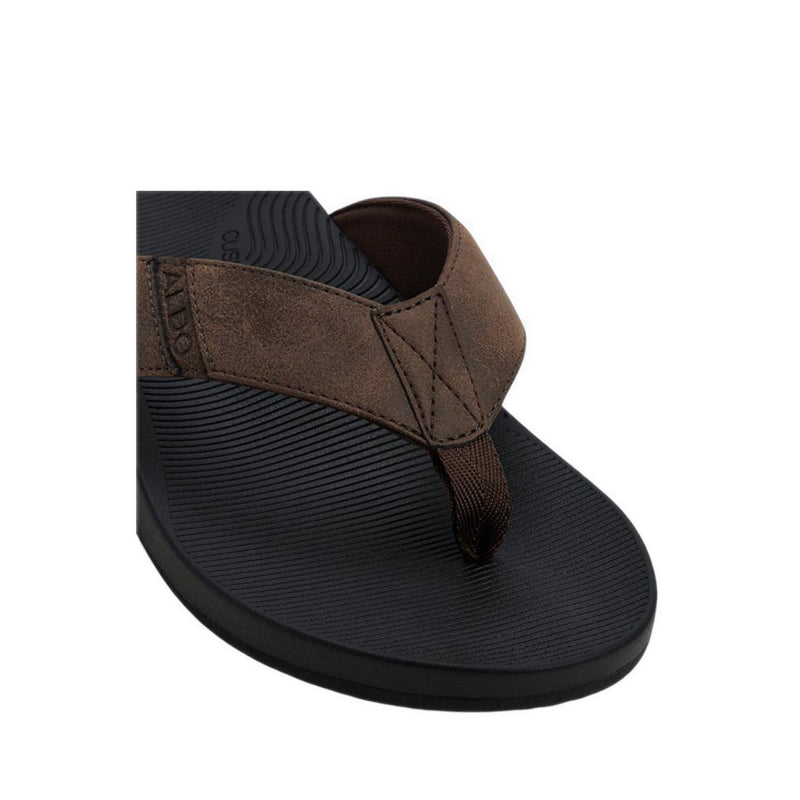 ALDO STEFFEN FLAT SANDALS - DARK BROWN