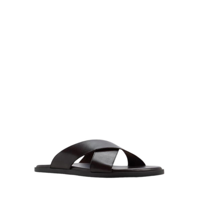 ALDO ERIK FLAT SANDALS - DARK BROWN