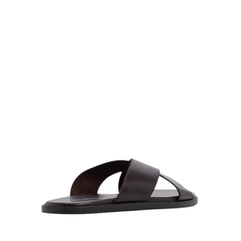 ALDO ERIK FLAT SANDALS - DARK BROWN