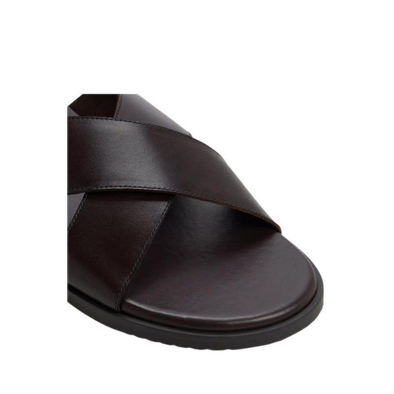 ALDO ERIK FLAT SANDALS - DARK BROWN