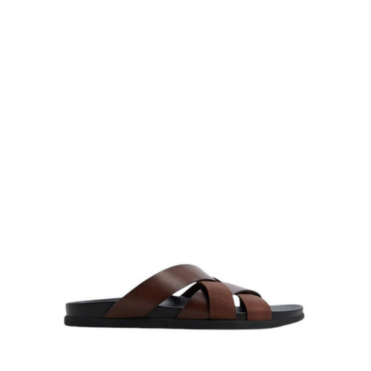 ALDO FLORIAN FLAT SANDALS - DARK BROWN
