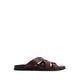 FLORIAN FLAT SANDALS - DARK BROWN
