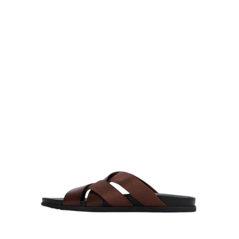 ALDO FLORIAN FLAT SANDALS - DARK BROWN