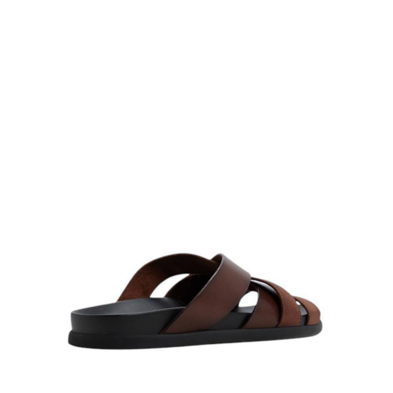 ALDO FLORIAN FLAT SANDALS - DARK BROWN