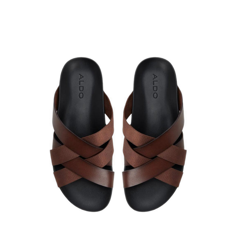 ALDO FLORIAN FLAT SANDALS - DARK BROWN