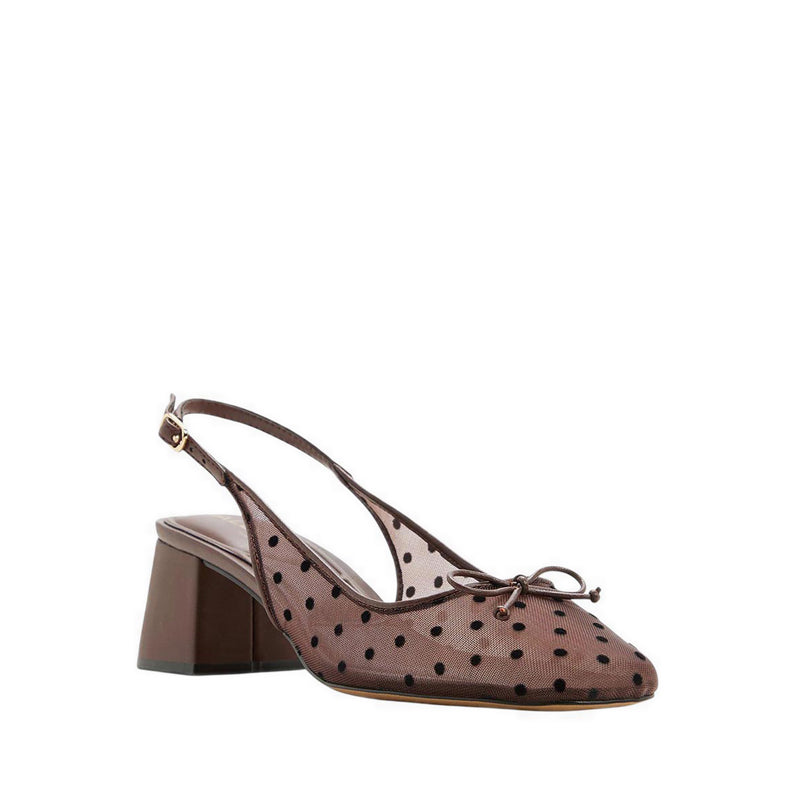 LILYNA HEELED SHOES - OPEN BROWN