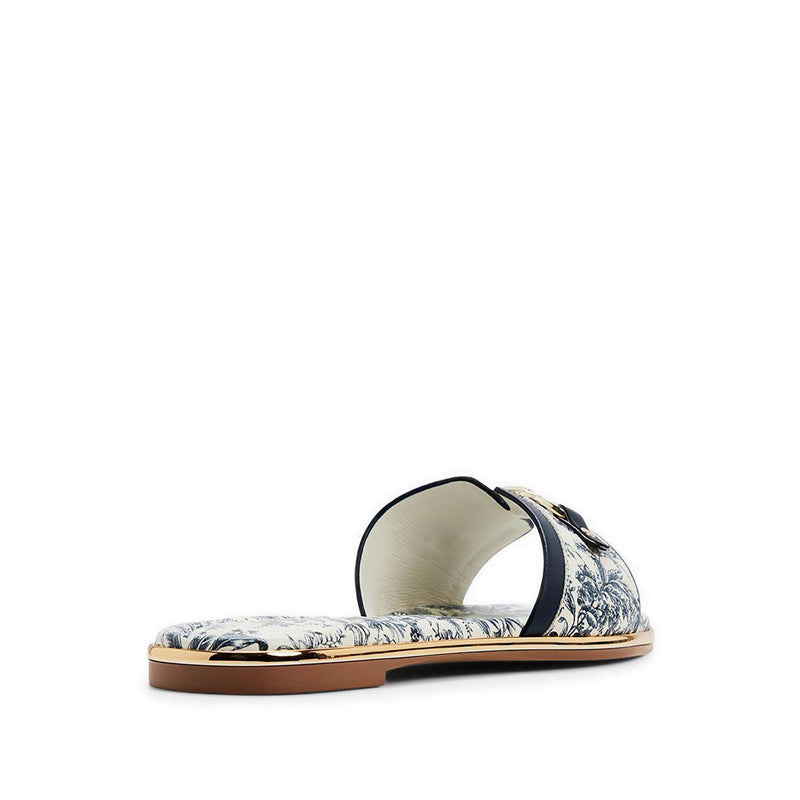 ALAMASSI FLAT SANDALS - WHITE/BLUE