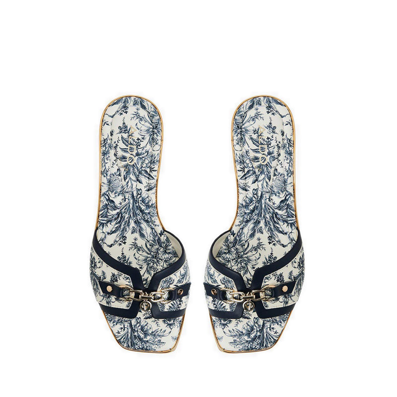 ALAMASSI FLAT SANDALS - WHITE/BLUE