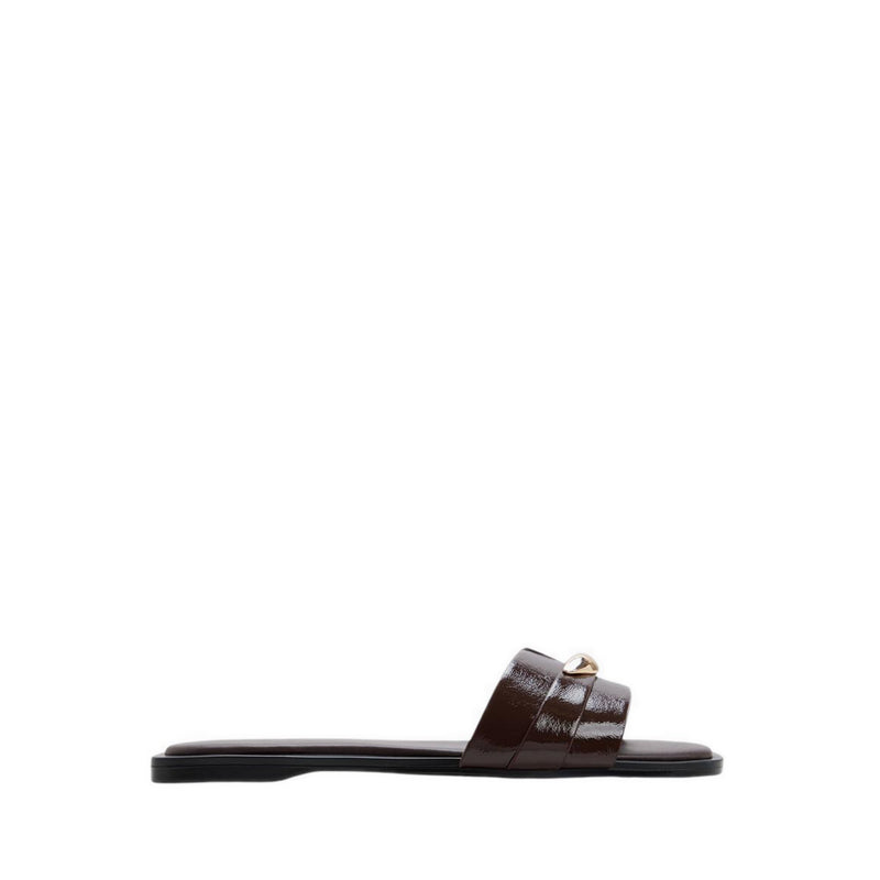 BRIELA FLAT SANDALS - DARK BROWN