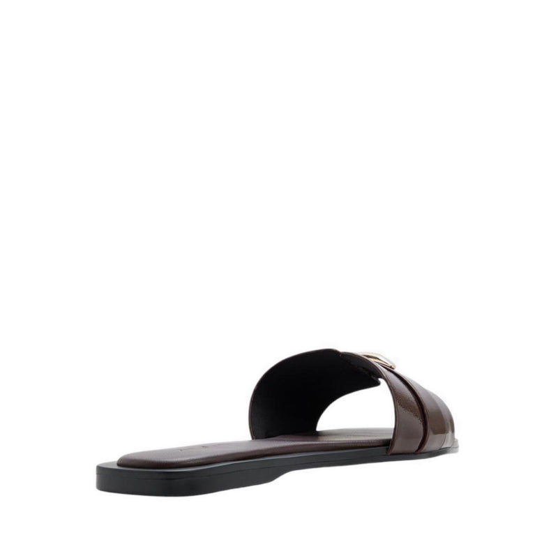 BRIELA FLAT SANDALS - DARK BROWN