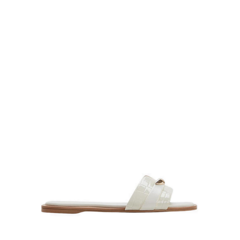 BRIELA FLAT SANDALS - WHITE/BONE