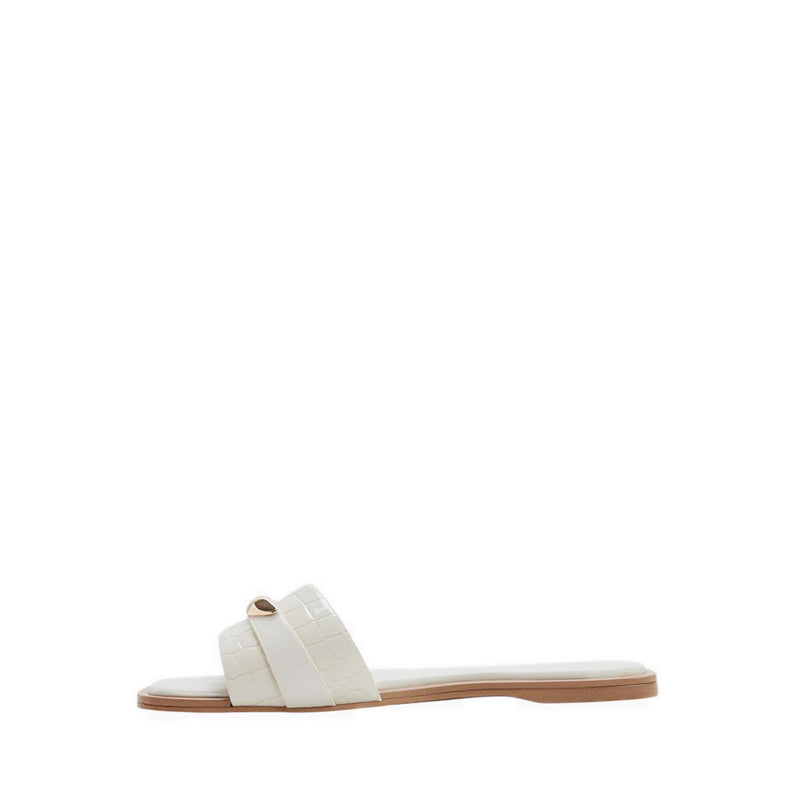 BRIELA FLAT SANDALS - WHITE/BONE
