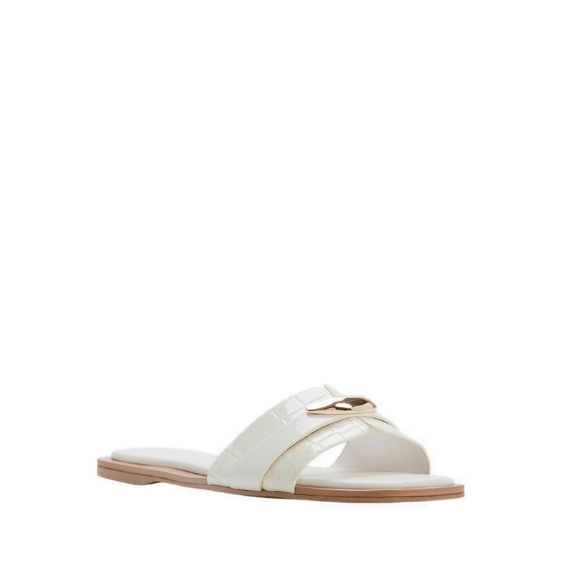 BRIELA FLAT SANDALS - WHITE/BONE