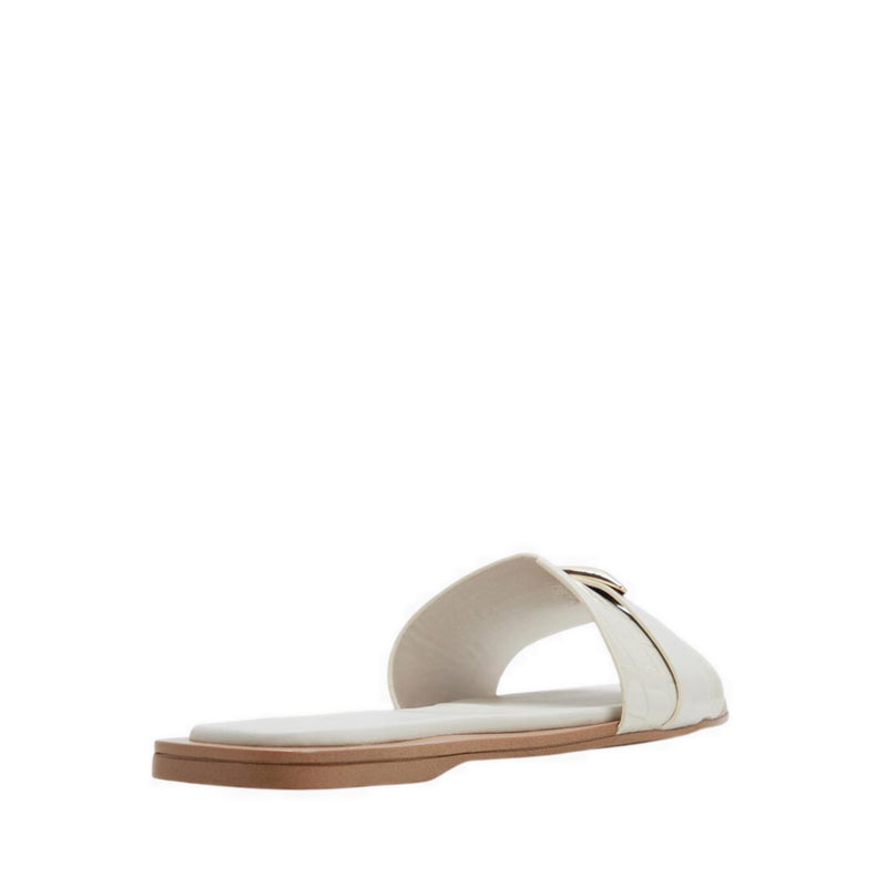 BRIELA FLAT SANDALS - WHITE/BONE