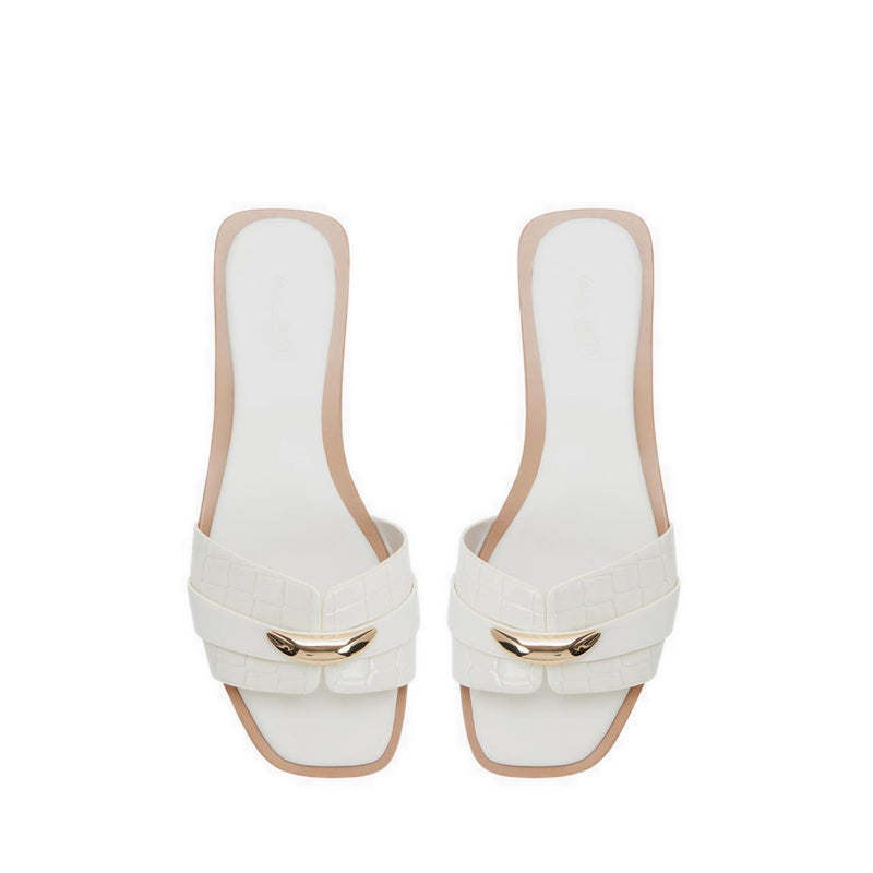 BRIELA FLAT SANDALS - WHITE/BONE