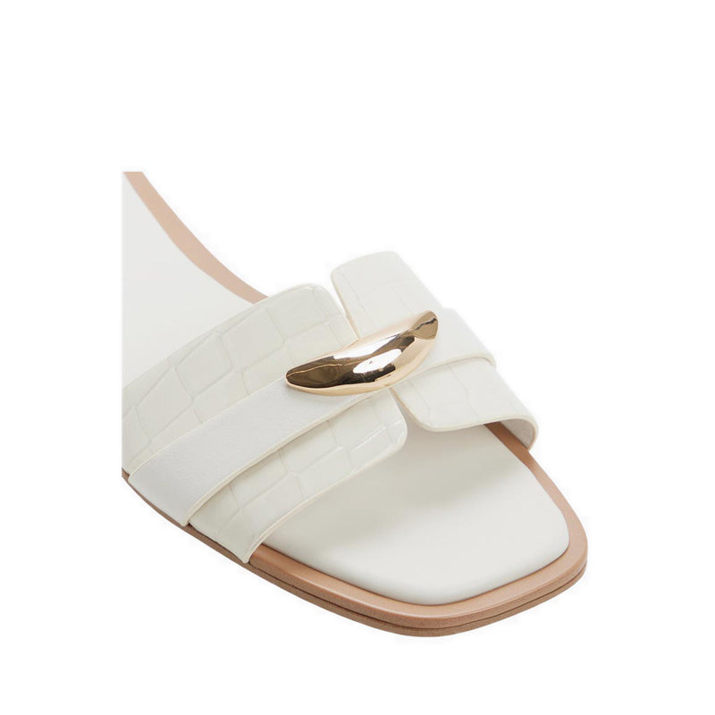 BRIELA FLAT SANDALS - WHITE/BONE