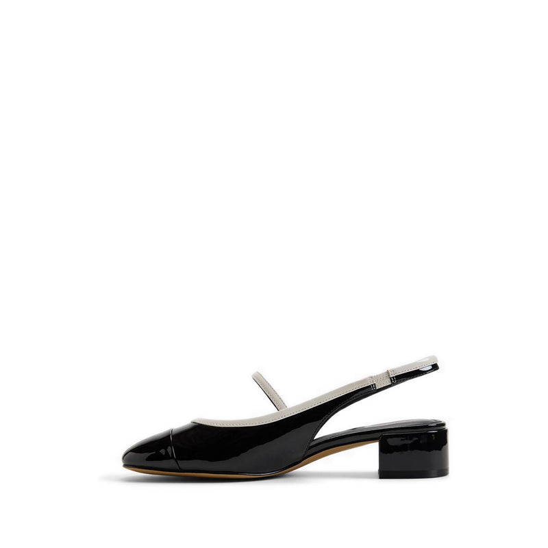 AGGIE HEELED SHOES - BLACK/WHITE