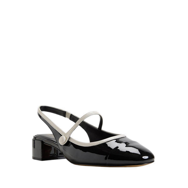 AGGIE HEELED SHOES - BLACK/WHITE