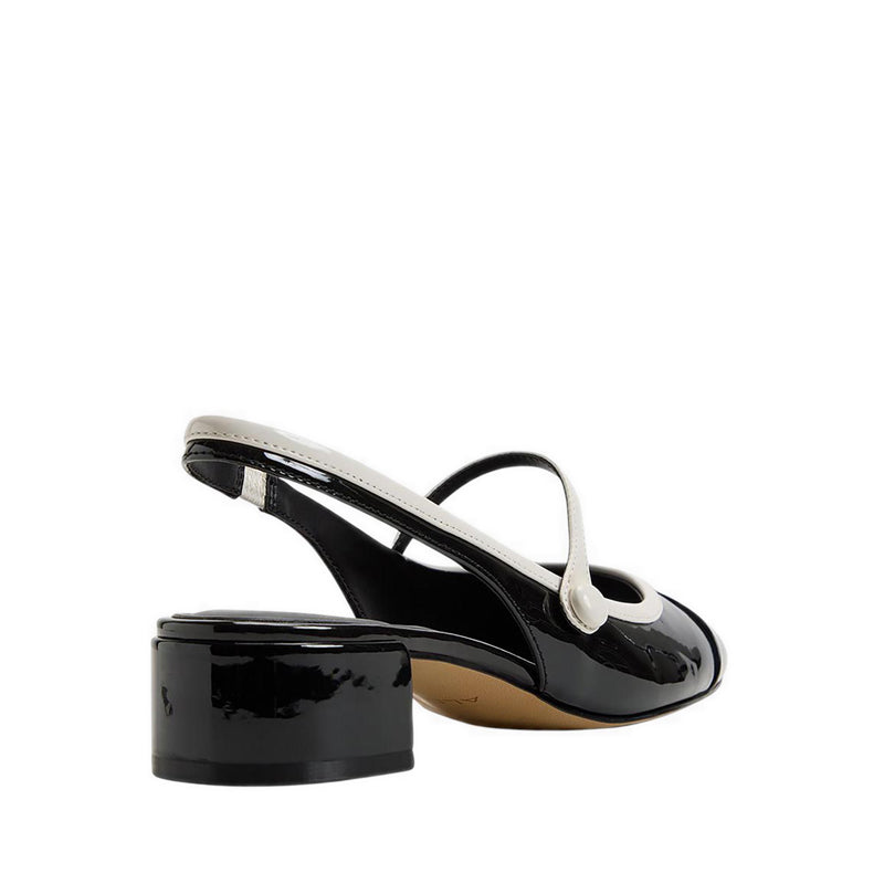 AGGIE HEELED SHOES - BLACK/WHITE