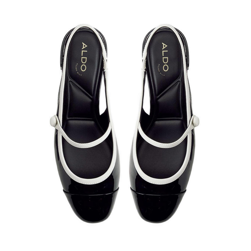 AGGIE HEELED SHOES - BLACK/WHITE