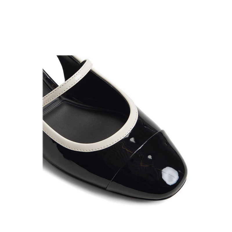 AGGIE HEELED SHOES - BLACK/WHITE