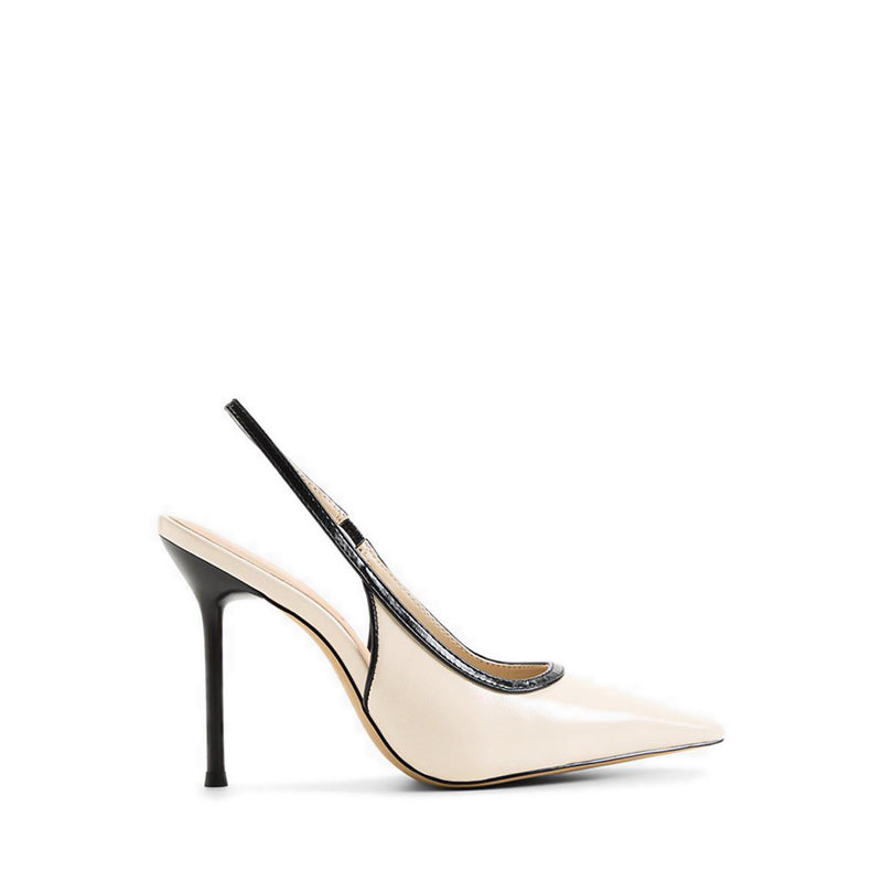 PEARLESCENT HEELED SHOES - BEIGE COMBO