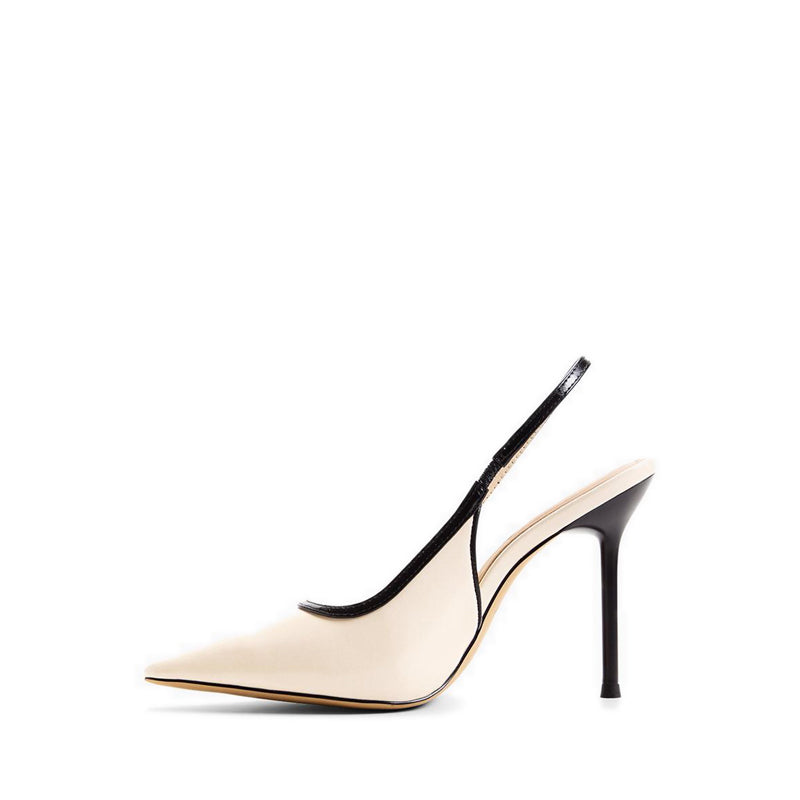 PEARLESCENT HEELED SHOES - BEIGE COMBO