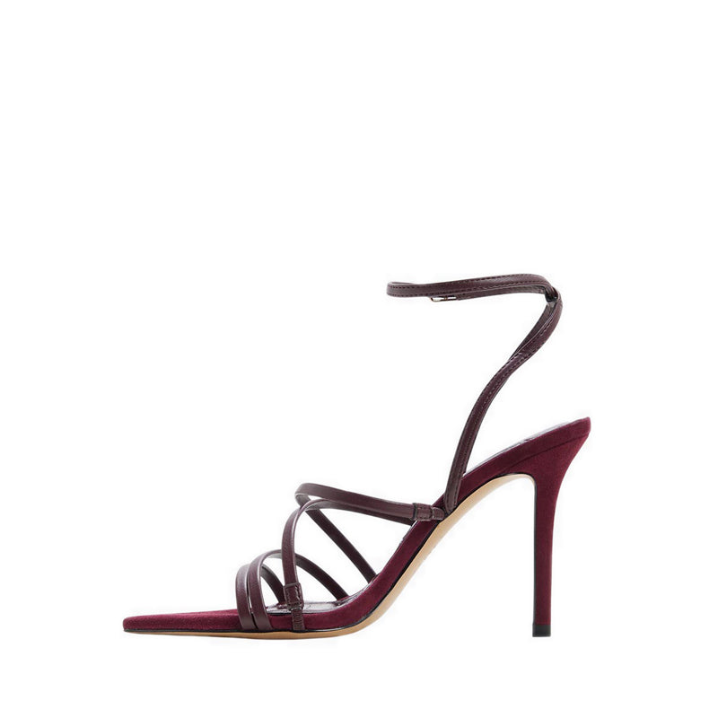 SOLANIA HEELED SANDALS - BURGUNDY