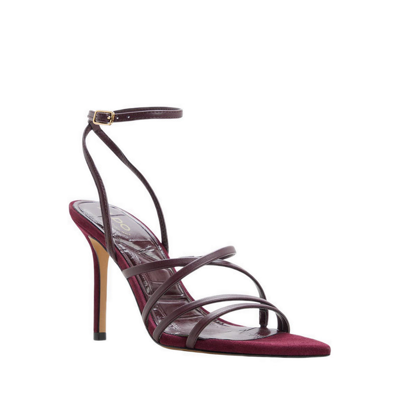 SOLANIA HEELED SANDALS - BURGUNDY