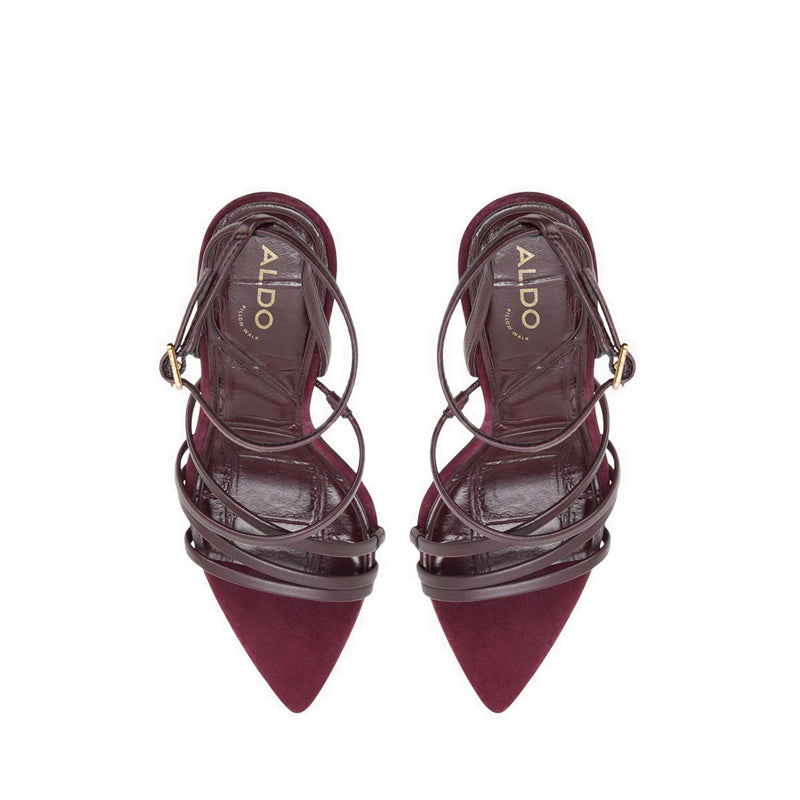SOLANIA HEELED SANDALS - BURGUNDY
