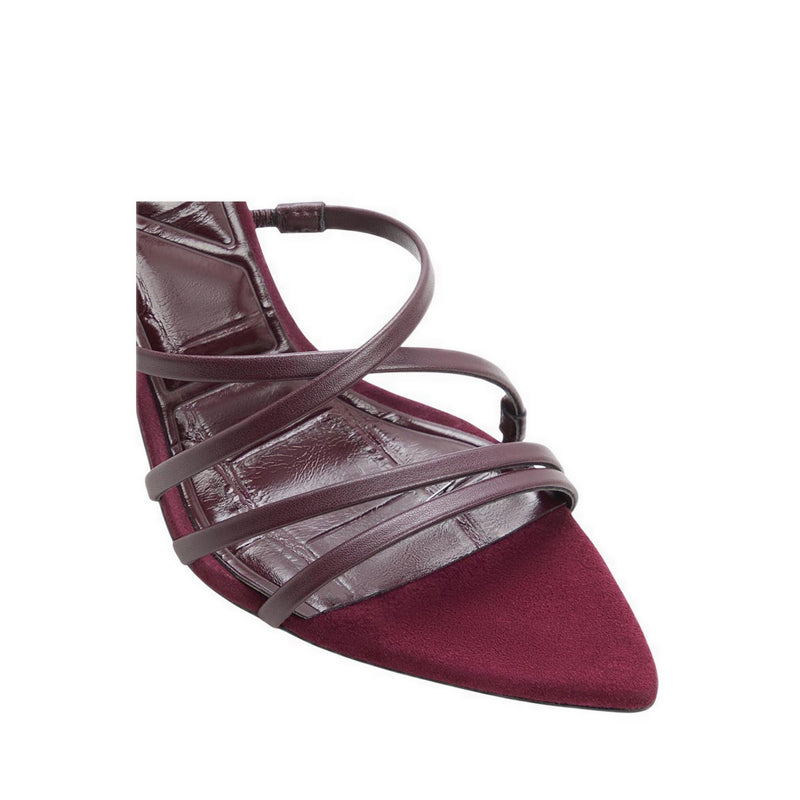 SOLANIA HEELED SANDALS - BURGUNDY