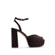 MONNAE HEELED SANDALS - DARK BROWN