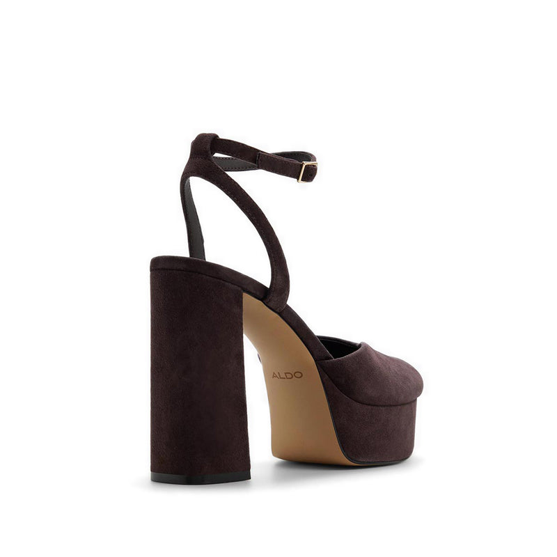MONNAE HEELED SANDALS - DARK BROWN