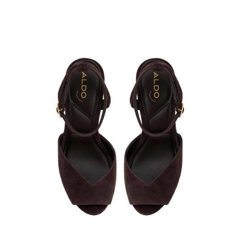 MONNAE HEELED SANDALS - DARK BROWN