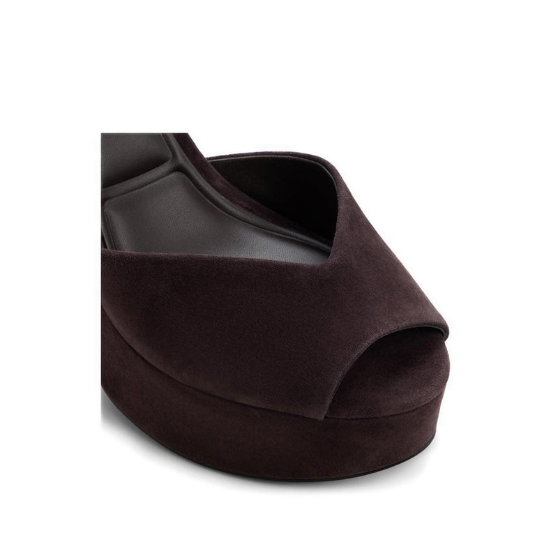 MONNAE HEELED SANDALS - DARK BROWN