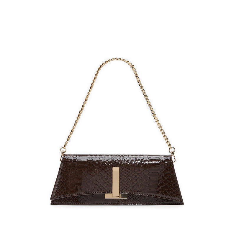 MMYCHAELA CLUTCH - DARK BROWN