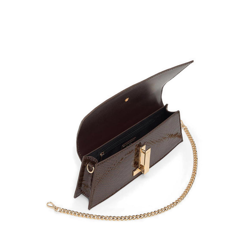 MMYCHAELA CLUTCH - DARK BROWN