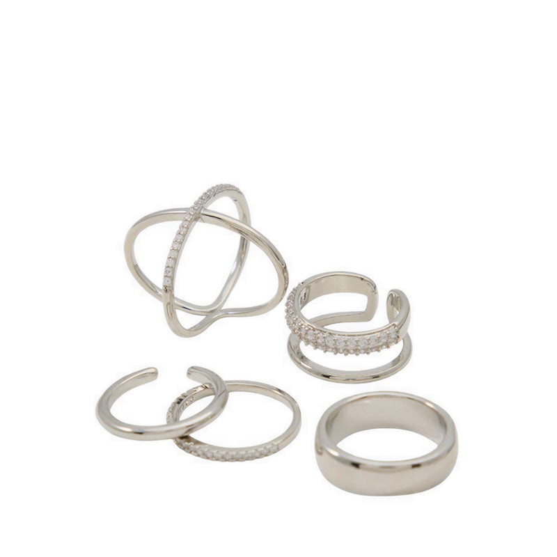 MARECELLA RINGS - SILVER/CLEAR MULTI
