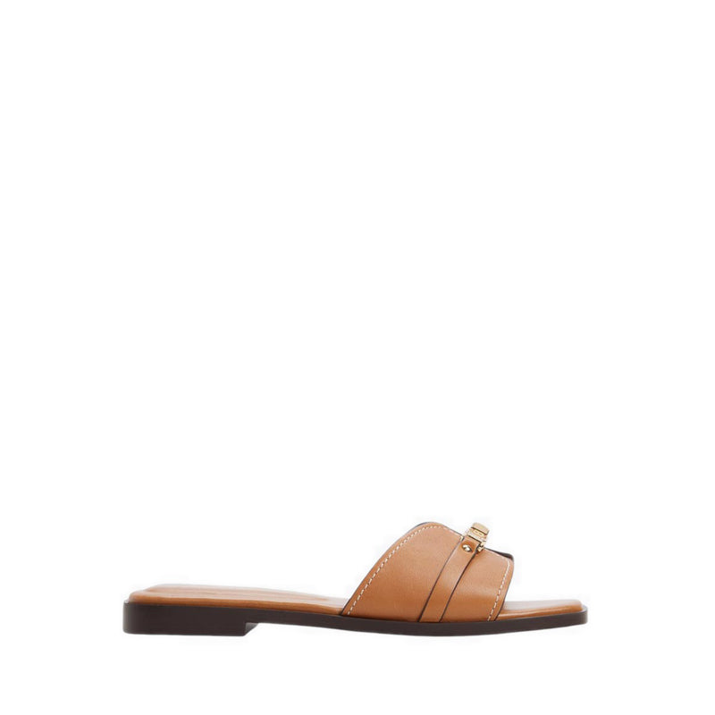 FRANCEA FLAT SANDALS - MEDIUM BROWN