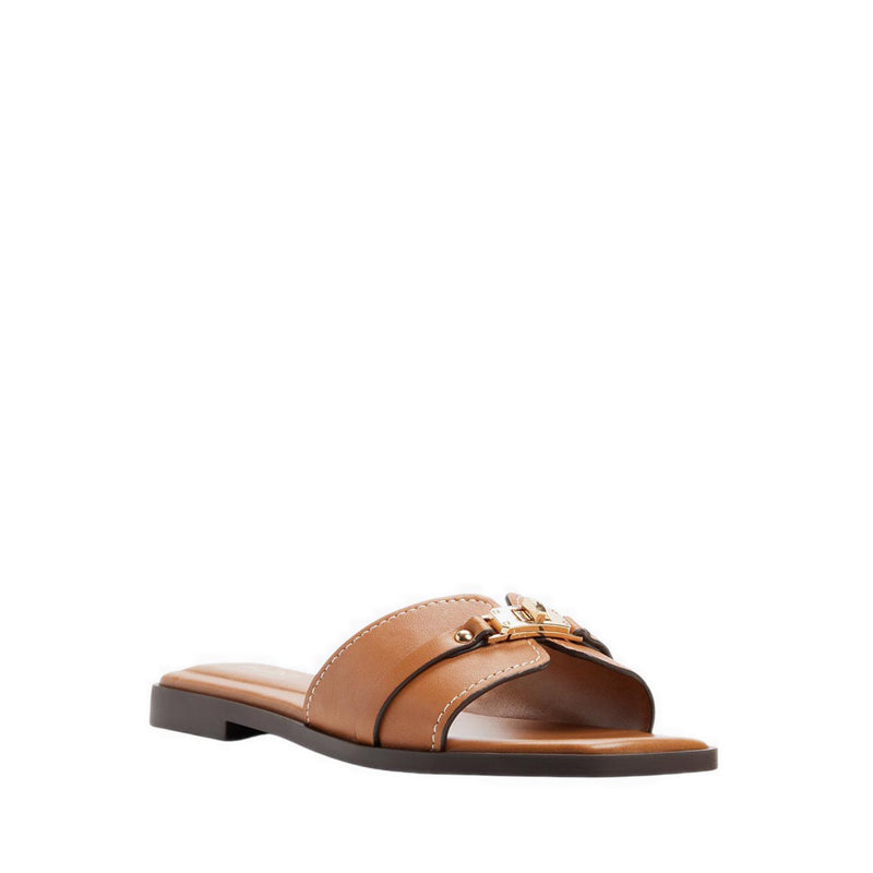 FRANCEA FLAT SANDALS - MEDIUM BROWN