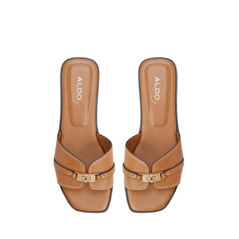 FRANCEA FLAT SANDALS - MEDIUM BROWN