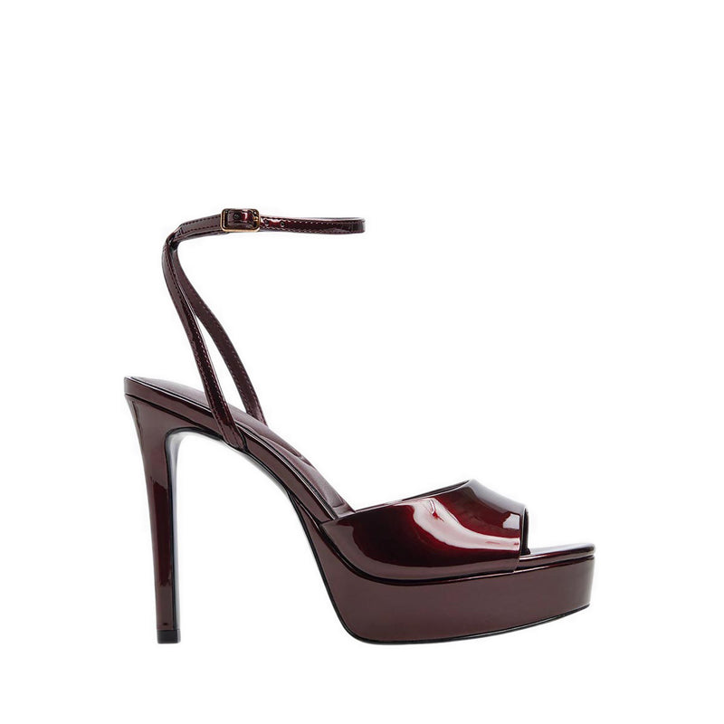 AYDAH HEELED SANDALS - DARK BROWN