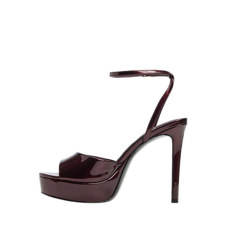 AYDAH HEELED SANDALS - DARK BROWN