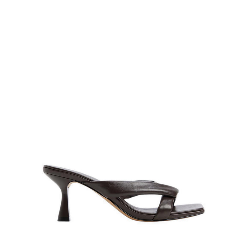ZENNA HEELED SANDALS - DARK BROWN