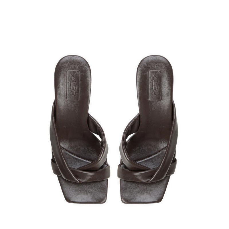 ZENNA HEELED SANDALS - DARK BROWN
