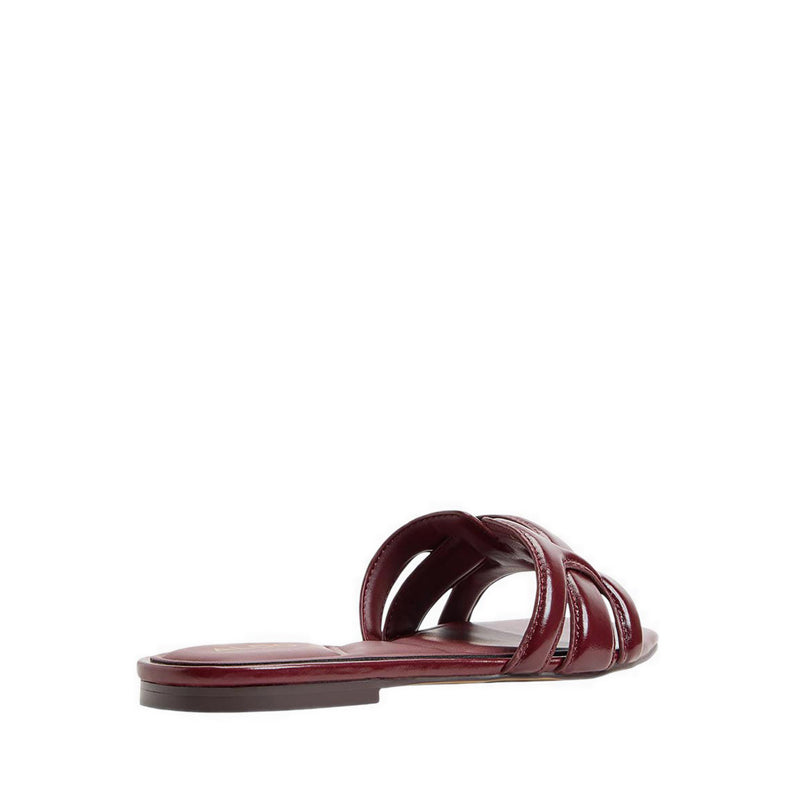ELENARIA FLAT SANDALS - DARK RED
